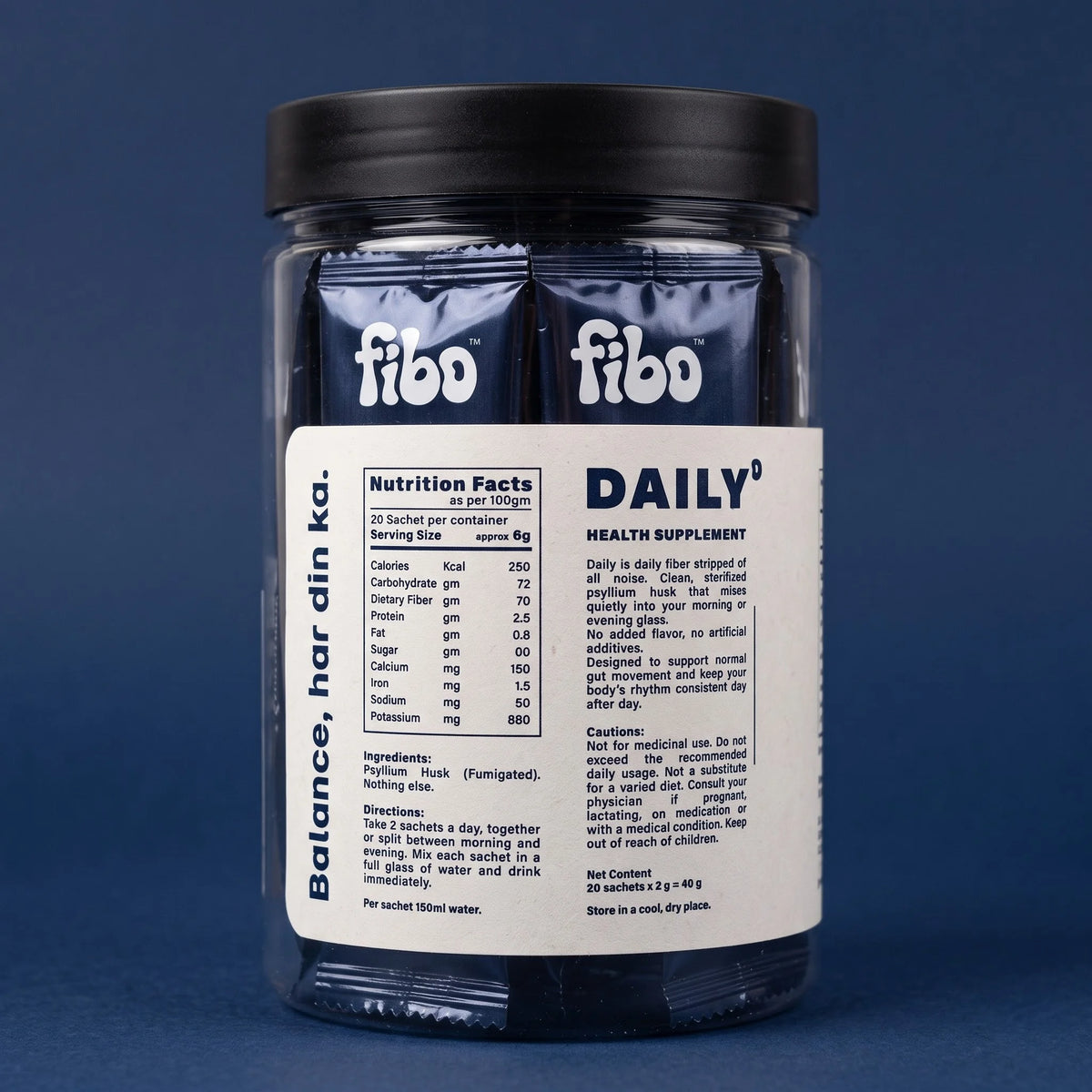 Fibo Daily – Sterilized Psyllium Husk (Unflavored)