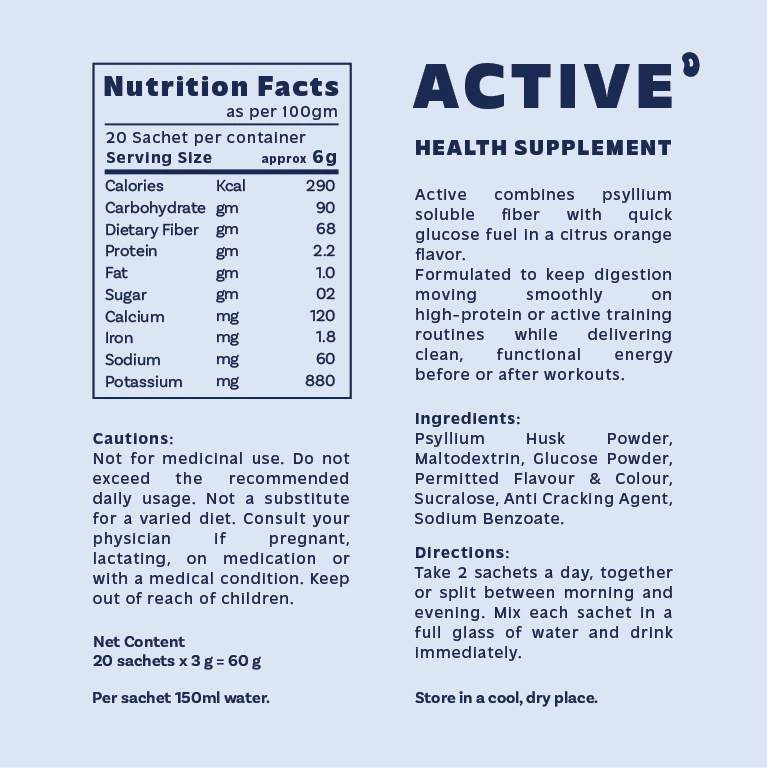 Fibo Active – Energy & Fiber Lifestyle Sachet (Orange)