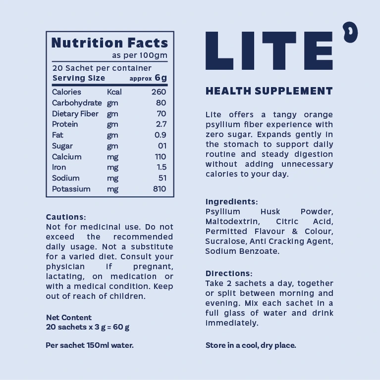 Fibo Lite – Sugar-Free Orange Fiber Lifestyle Sachet