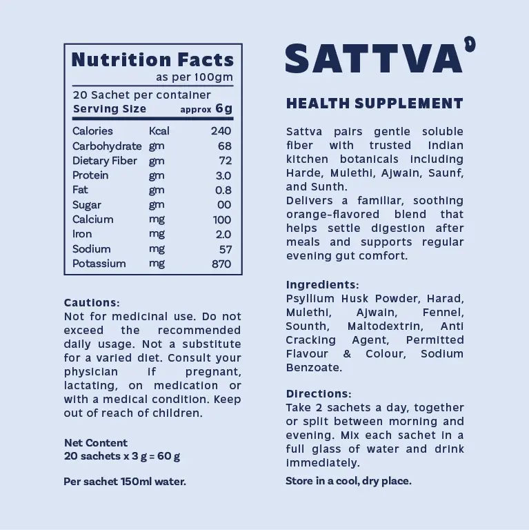 Fibo Sattva – Ayurvedic Digestion & Fiber Sachet (Orange)
